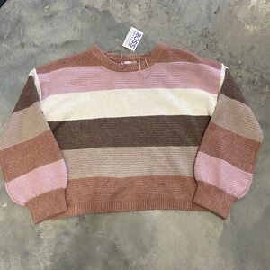 Pink Republic Cropped Crew Neck Sweater - Medium